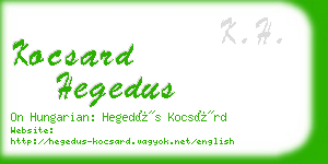 kocsard hegedus business card